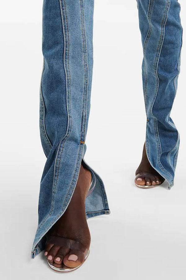 Casual Two Tone Denim Jeans