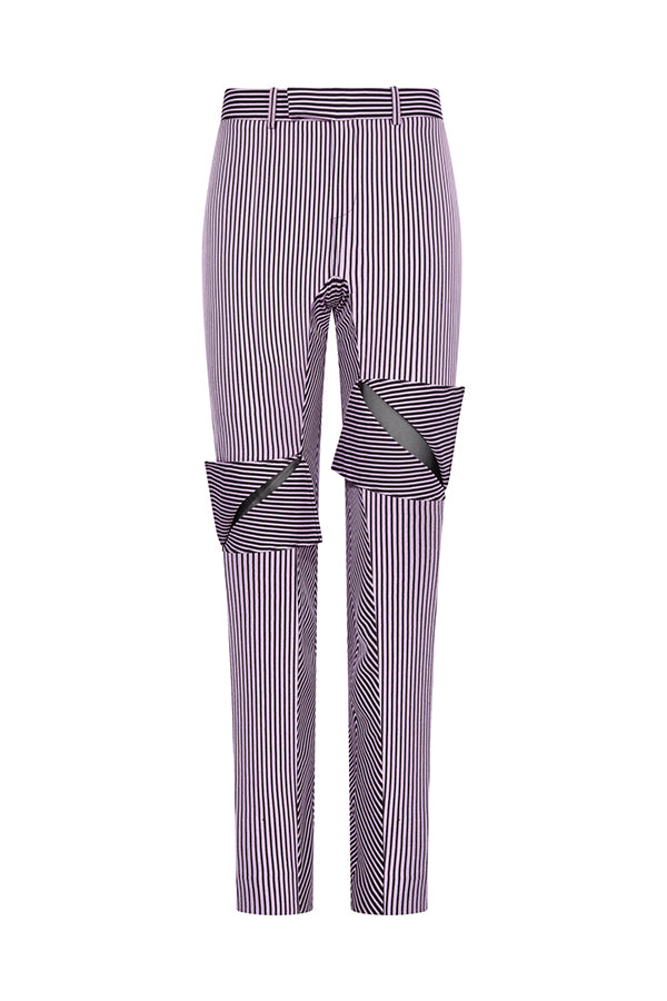 Stylish Striped Oblique Neck Top & Pants Set