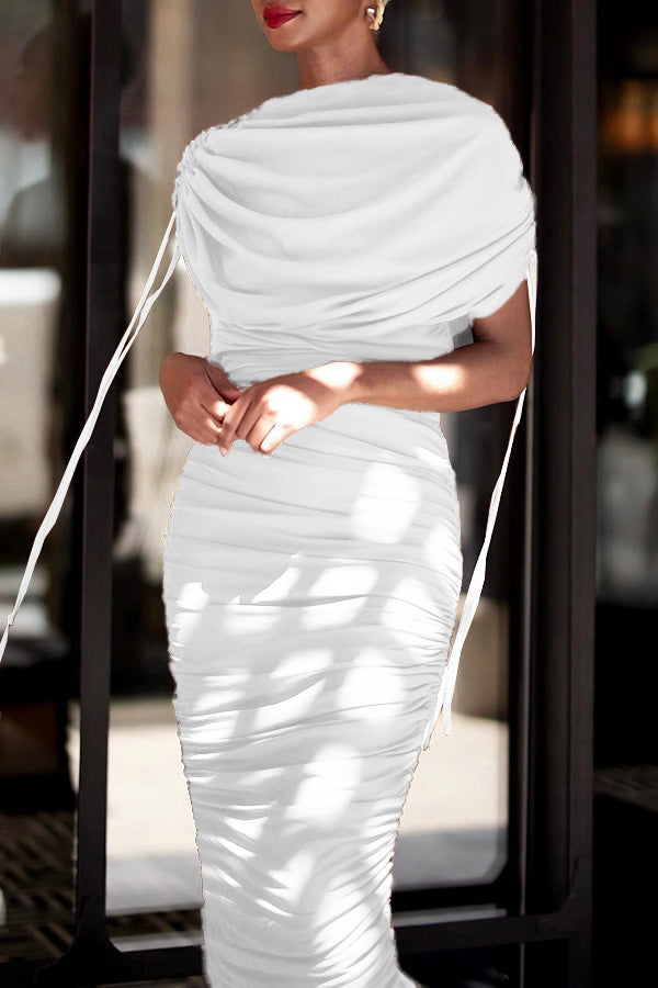 Gorgeous Drawstring Ruched Slim Dress