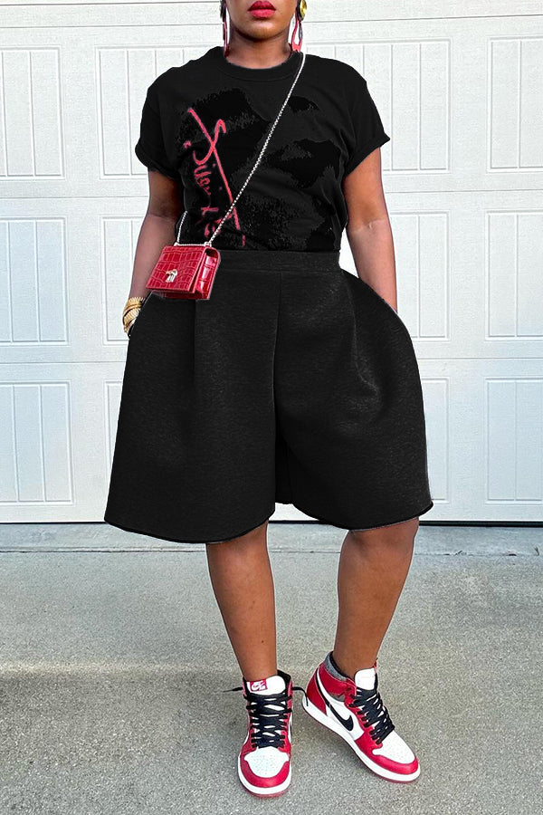 Chic Pleated Wide Leg Shorts