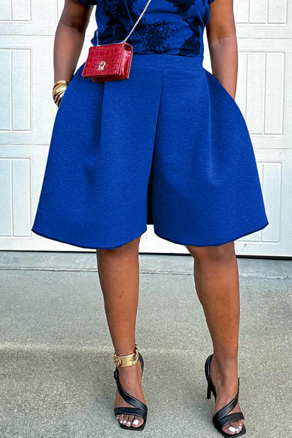 Chic Pleated Wide Leg Shorts