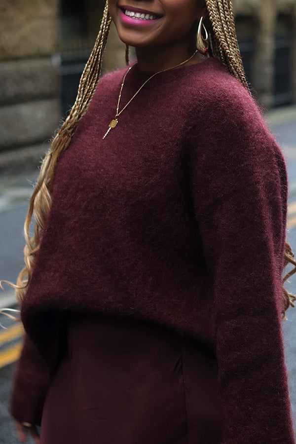 Cozy Crew Neck Drop Shoulder Sweater