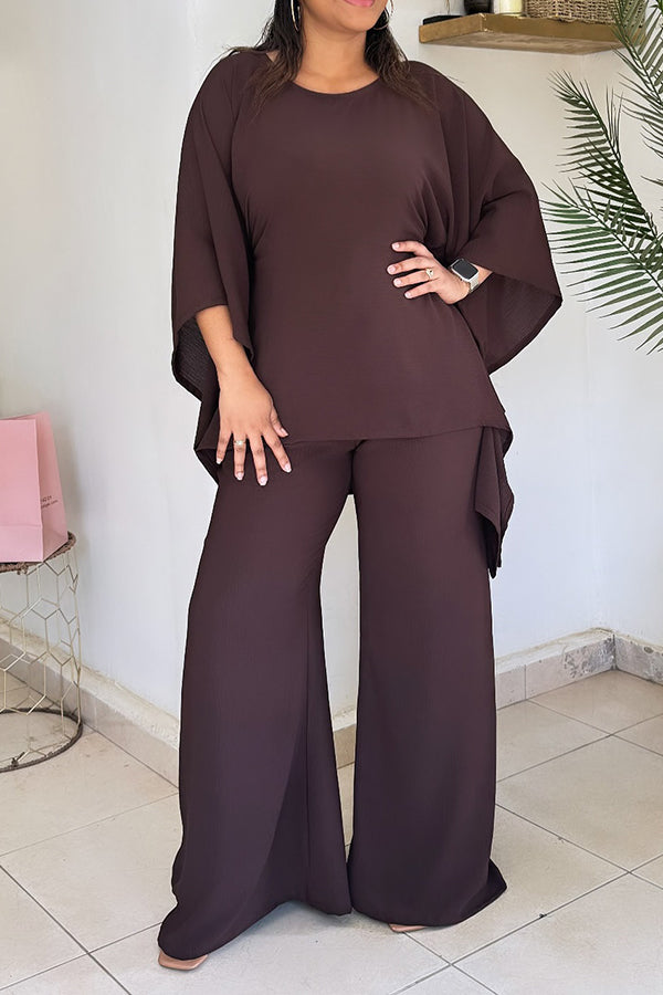 Stylish Asymmetrical Hem Top & Pants Set