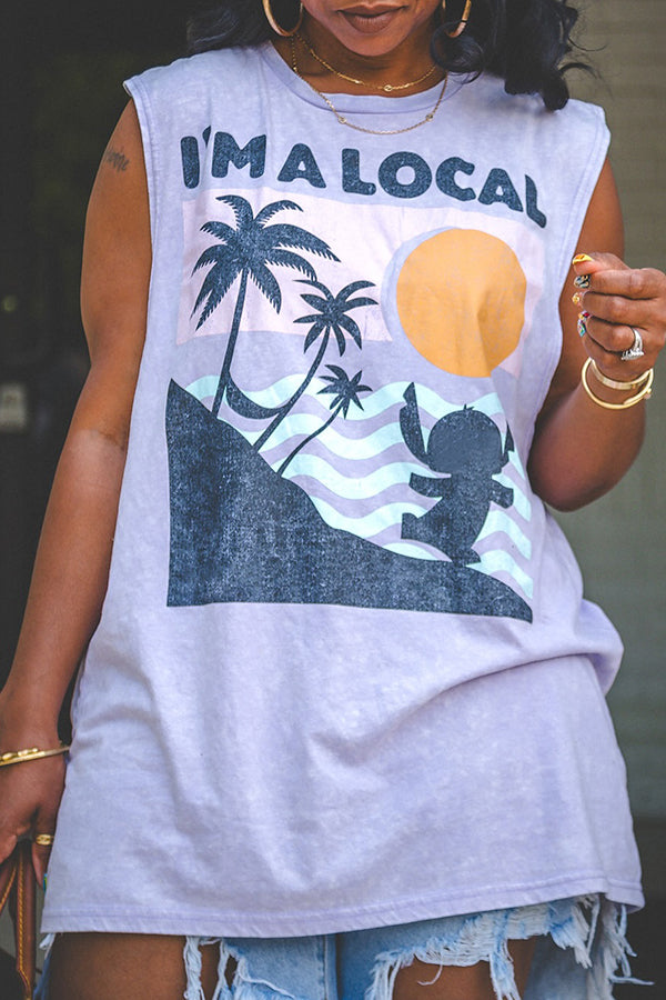 Casual Loose Beach Vacation Printed Vest