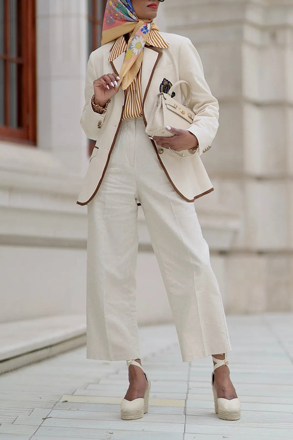 Preppy Color Block Single Breasted Blazer