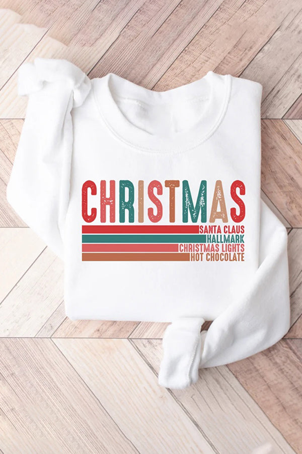 Christmas Lights Hot Chocolate Print Sweatshirt