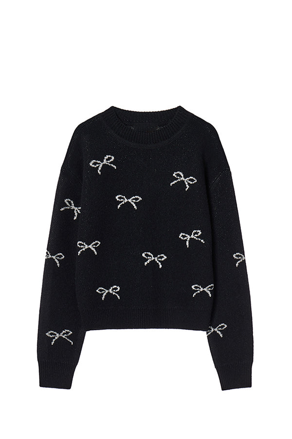 Casual Butterfly Print High-Neck Sweater