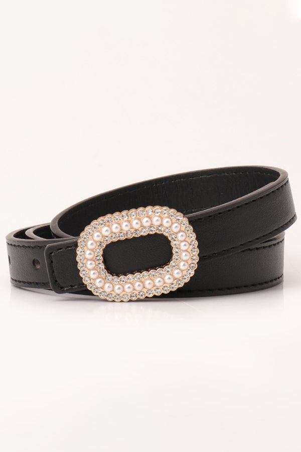 Pearl And Rhinestone Snap Belt