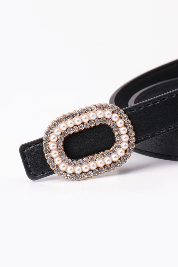 Pearl And Rhinestone Snap Belt