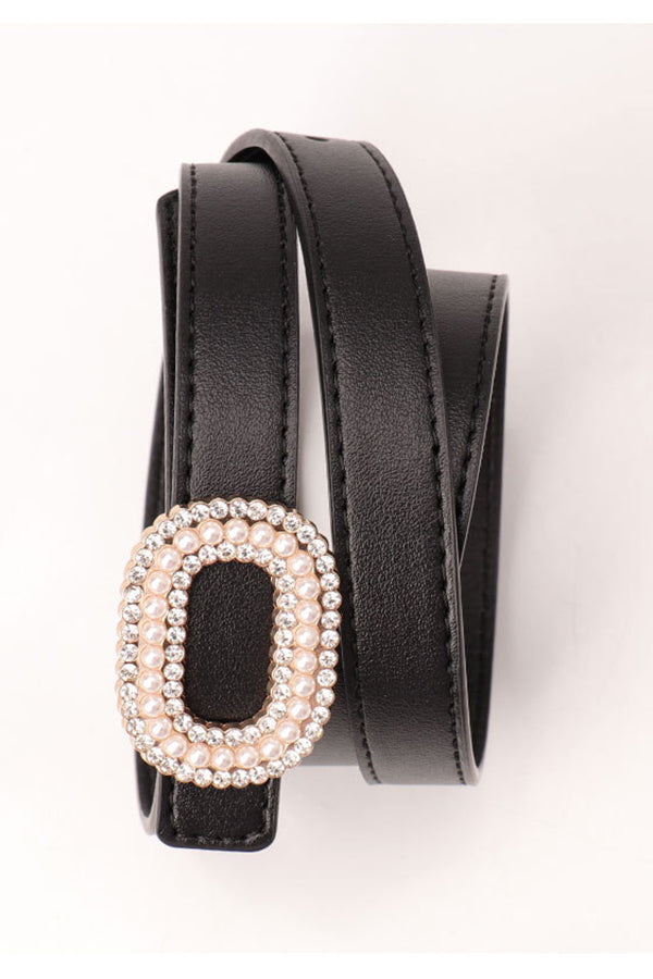 Pearl And Rhinestone Snap Belt