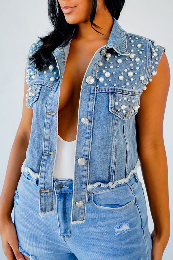 Stylish Single Breasted Denim Jacket