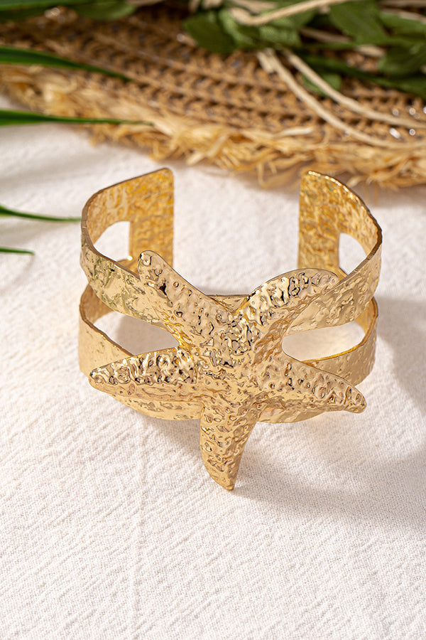 Elegant Alloy Starfish Open Bracelet