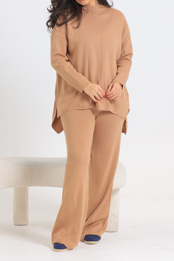 Casual Drop Shoulder Top & Pants Set