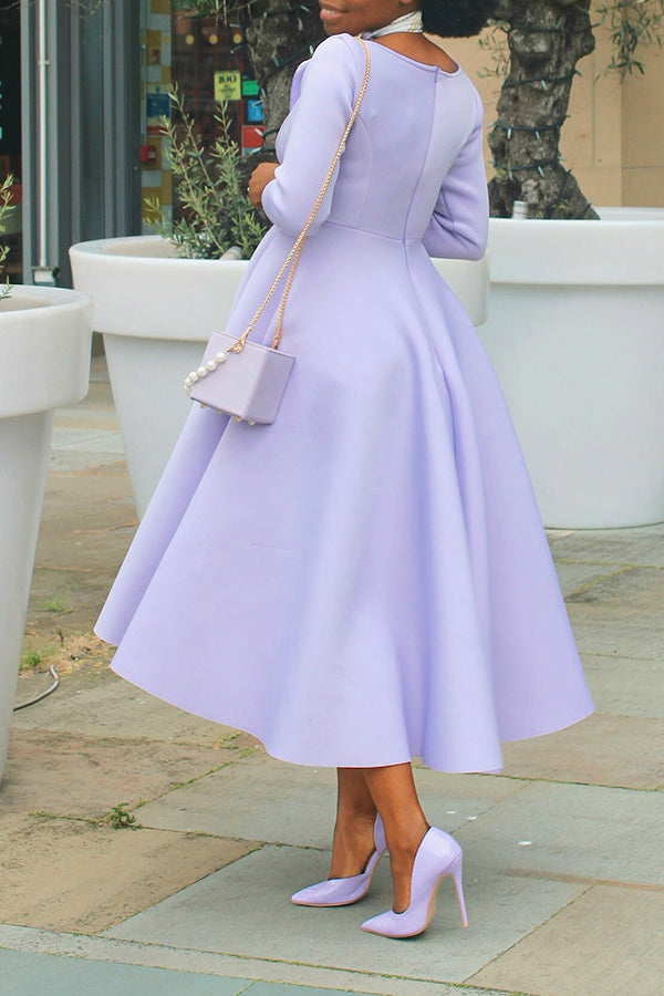 Elegant 3/4 Length Sleeve Swing Dress