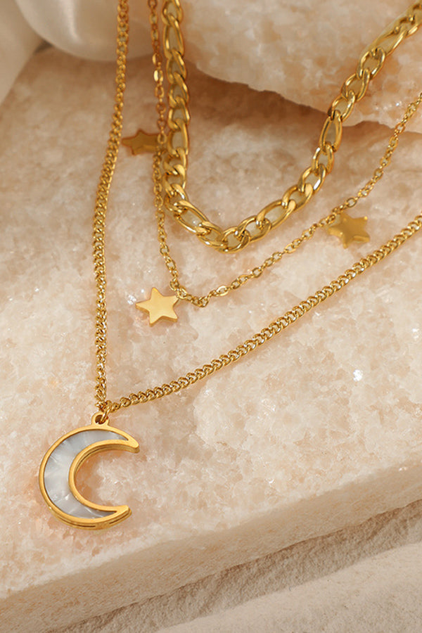 Star Moon 3 Layer Necklace