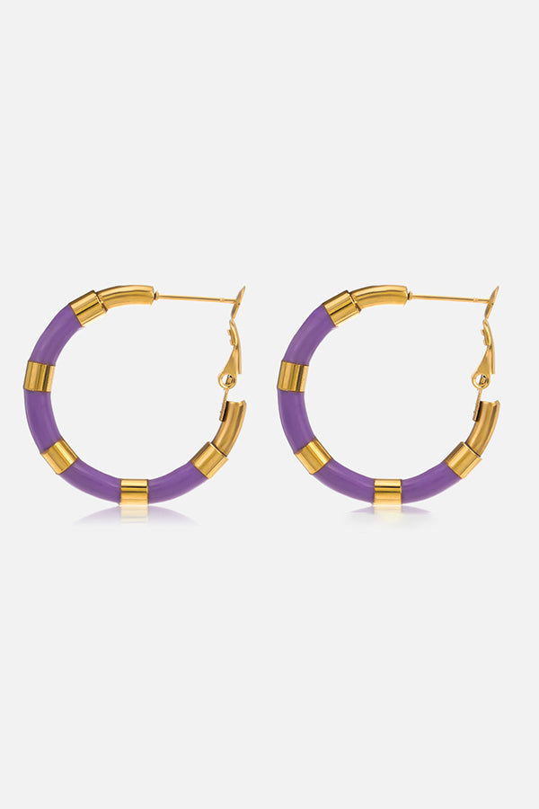 Simple Geometric Color Circle Earrings