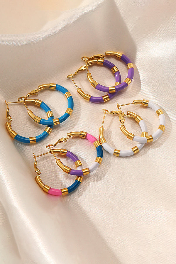 Simple Geometric Color Circle Earrings