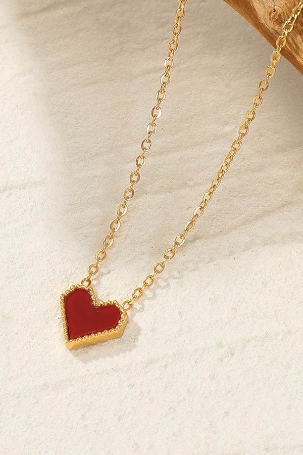 All-match Retro Red Heart Necklace