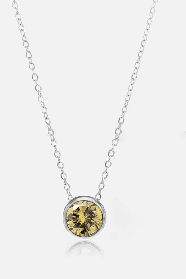 Simple Pop Rhinestone Pendant Necklace