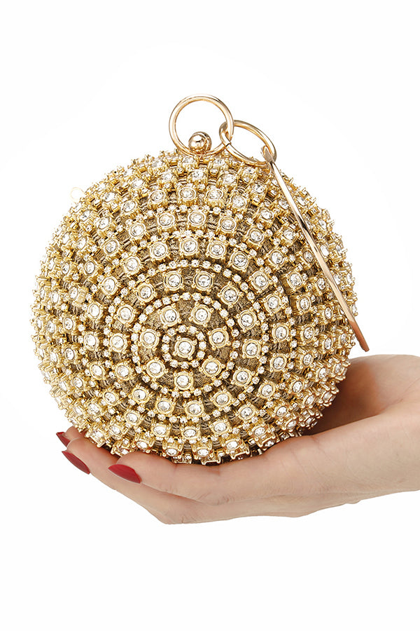 Stylish Sparkle Rhinestones Ball Shaped Sequin Evening Bag