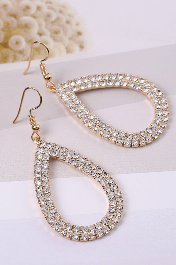 Elegant Glitter Geometric Rhinestones Earrings