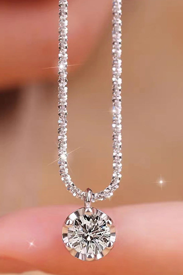 Six Prong Zircon Clavicle Necklace