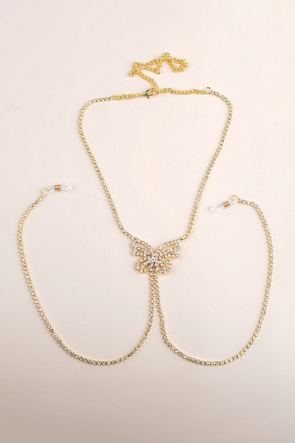 Glitter Butterfly Rhinestones Body Chain