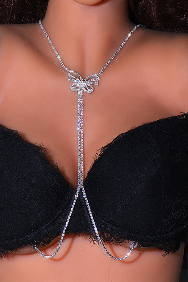 Glitter Butterfly Rhinestones Body Chain